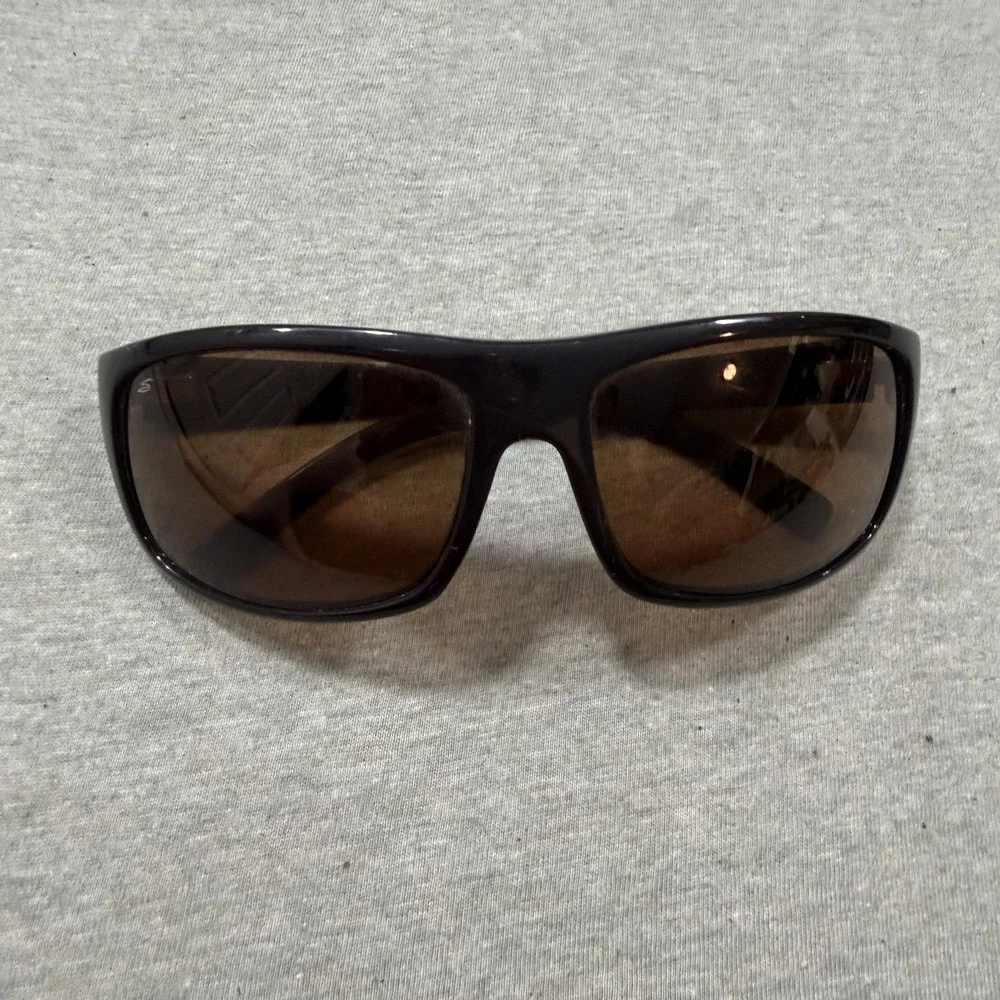 Serengeti Sunglasses Coppa 7249 Black Polarized Brown Lens Italy Rare Rectangle